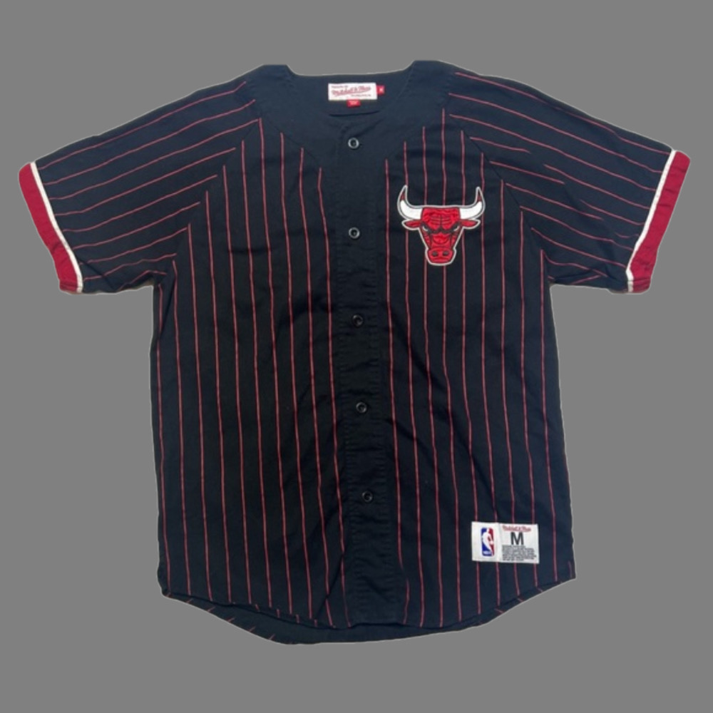 Chicago Bulls Vintage 90’s Mitchell & Ness Pinstripe Baseball Jersey